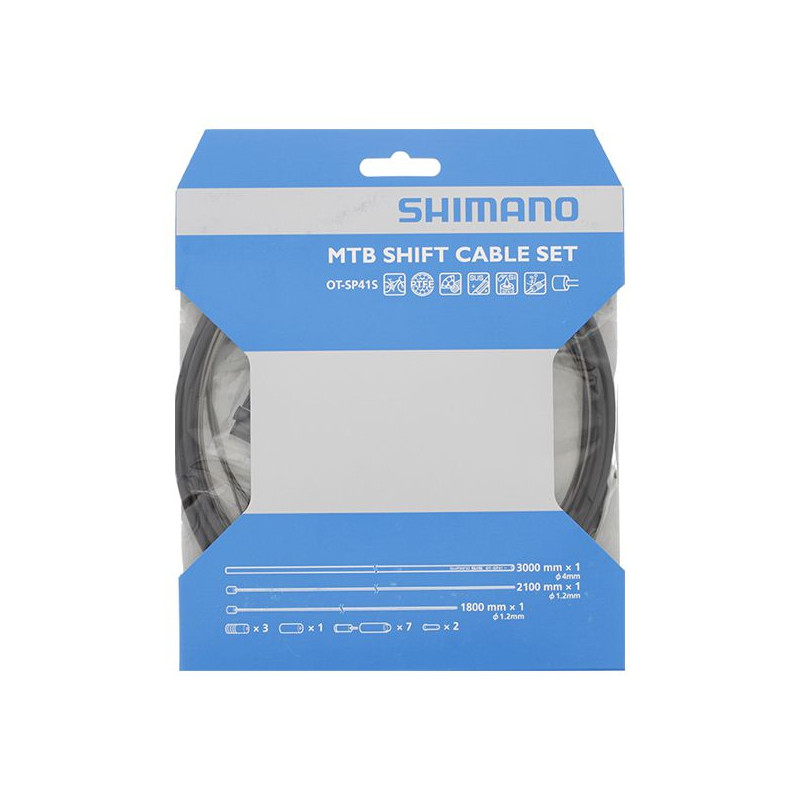  Cables+Gaine SHIMANO dérailleur vtt inox SIS MTB SP41 noir 4mm