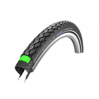 Pneu 26p SCHWALBE vtt route Marathon GreenGuard noir flancs noirs réfléchissants